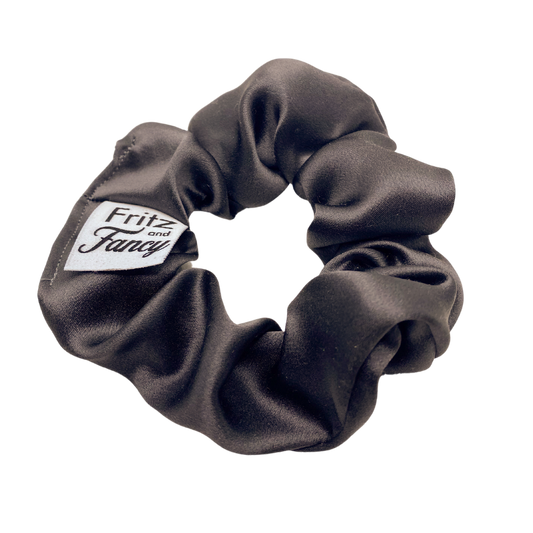 Slate Grey Silk Scrunchie