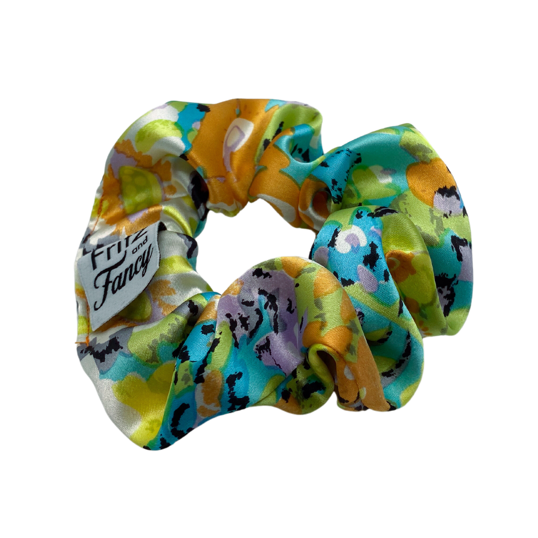 Artistic Poppies Silk Scrunchie