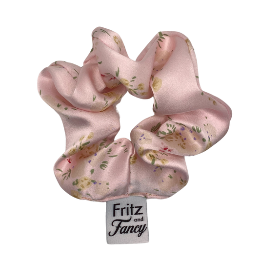 Silk Charmuse Floral Scrunchie