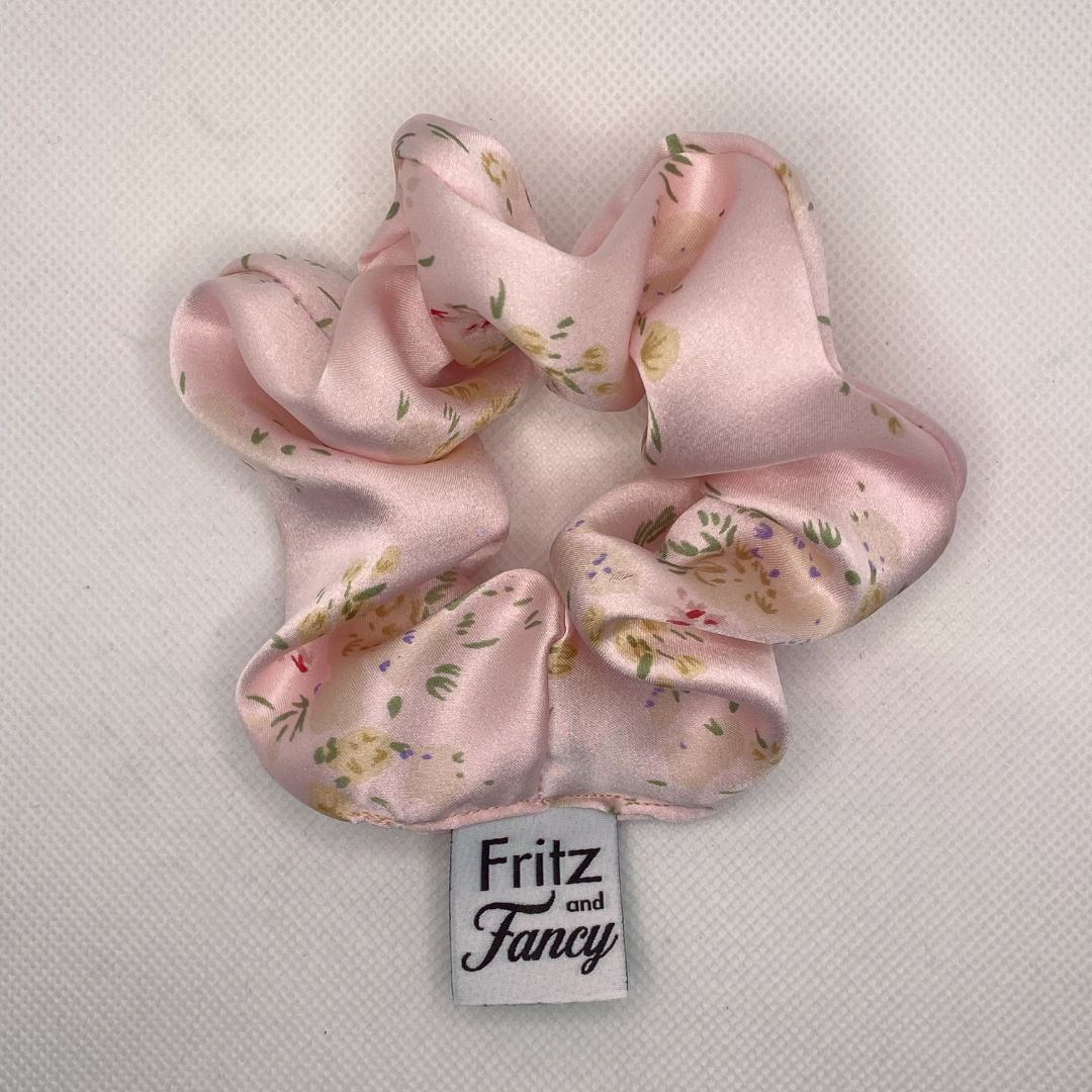 Silk Charmuse Floral Scrunchie