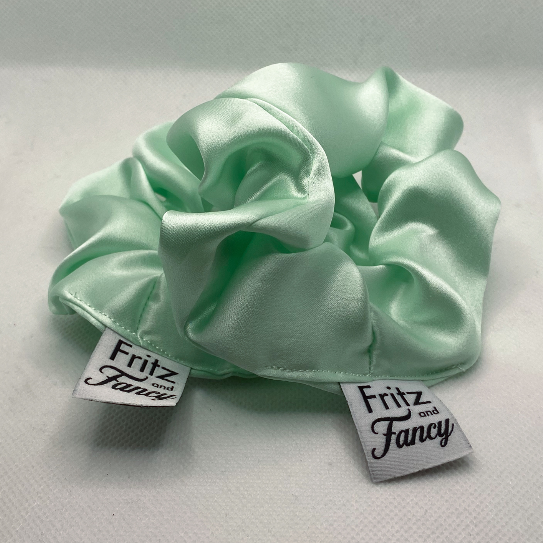 Light Green Silk Scrunchie