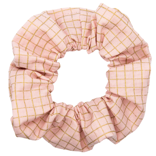 Pink Gold metallic Scrunchie Grid