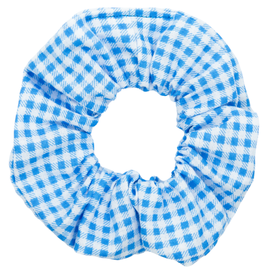 blue gingham scrunchie