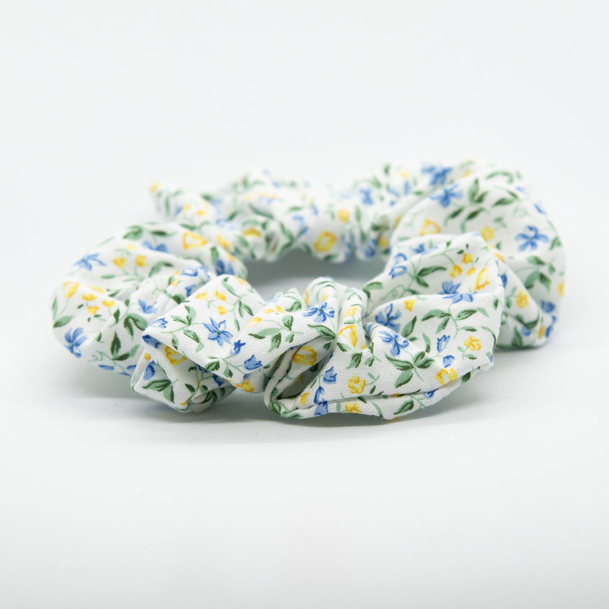 Blue and Yellow Flowers on White